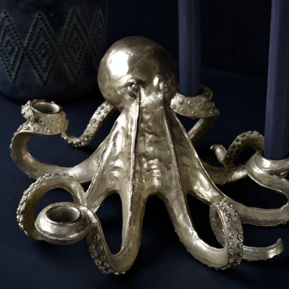 Octopus Candle Holder Gold Livs Solihull