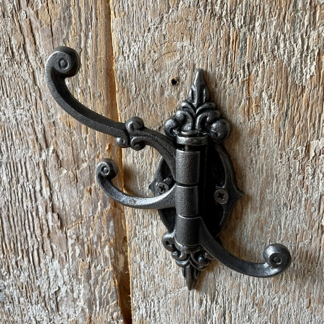 Triple Hook - Swivel Coat Hook, Cast Iron - - Liv's Solihull