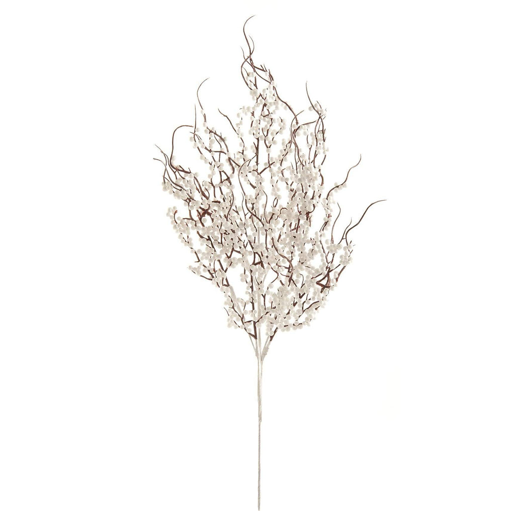 White Berry Cluster Twig Spray, 50cm - Liv's