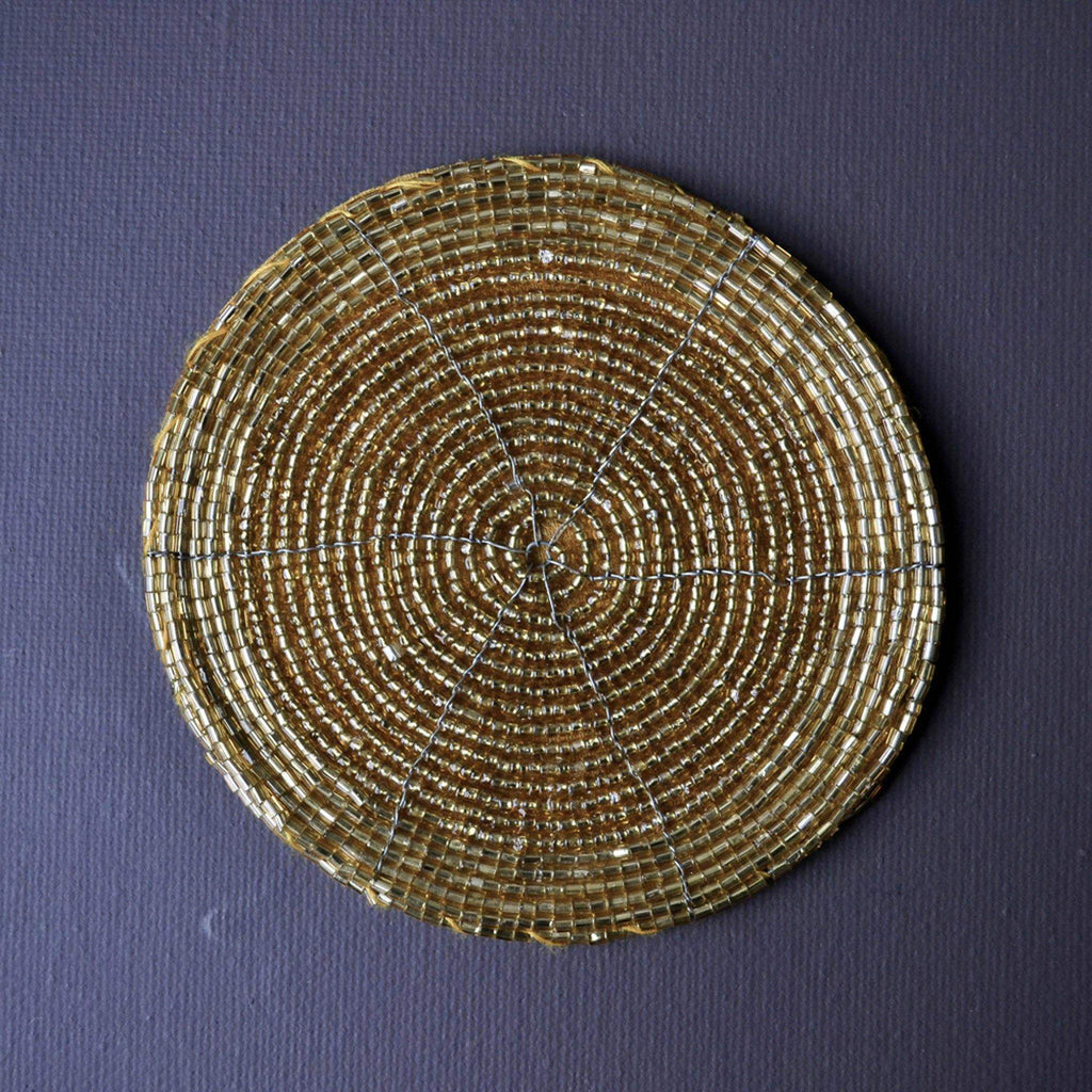 Coaster, Round Beaded - Gold - Liv's