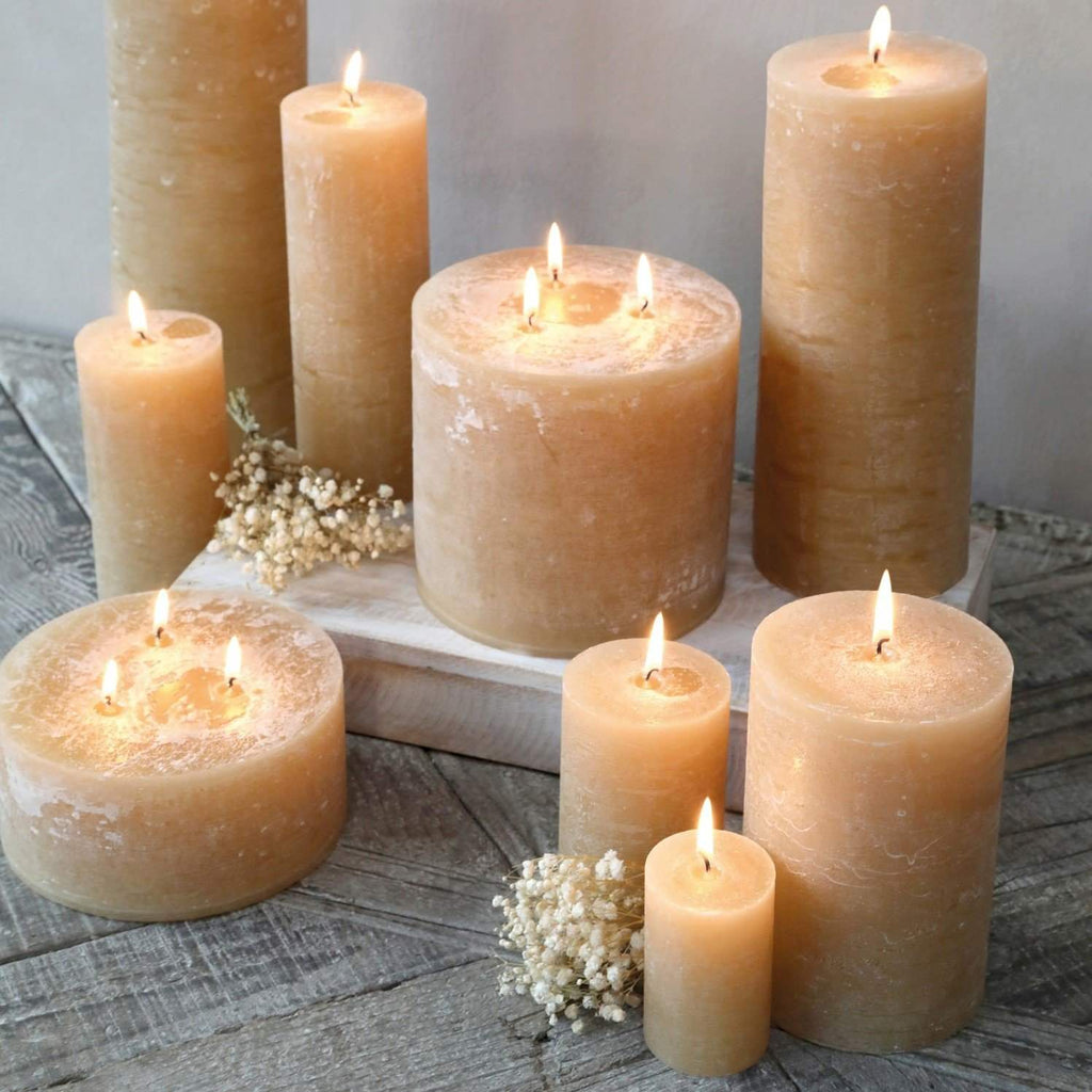 Rustic Pillar Candle - Honey 16hr (5x8cm) - Liv's