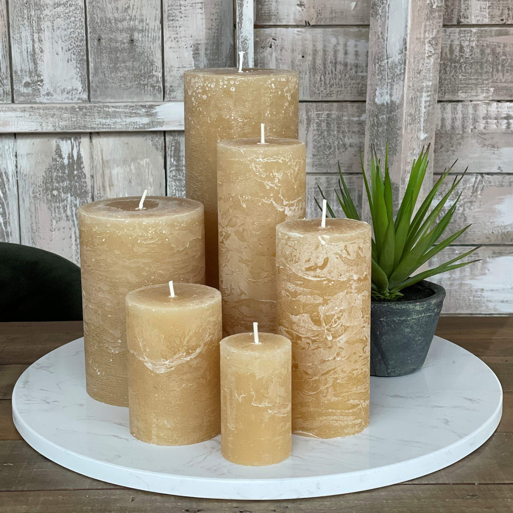 Rustic Pillar Candle - Honey 16hr (5x8cm) - Liv's