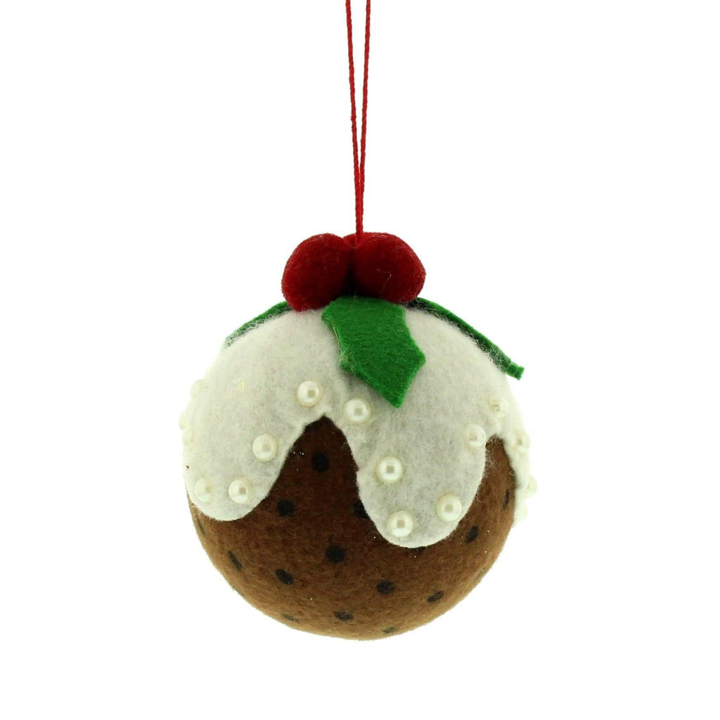 Bauble - Felt Christmas Pudding with Pearls - Liv's